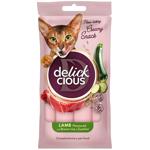 Ласощі для котів Delickcious Creamy Snack з ягням, коричневим рисом та цукіні 4шт*15г