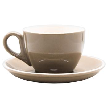 Чашка Rioba з блюдцем бежевий 195мл - купити, ціни на METRO - фото 1