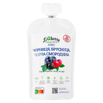Паста LiQberry з міксу чорниці, брусниці, смородини 100г д/п - купити, ціни на Grono - фото 1