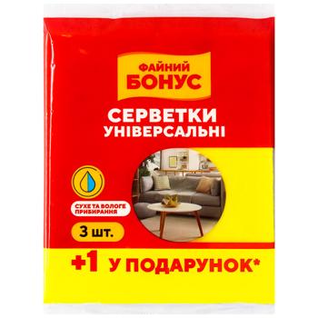 Салфетки Бонус универсальные 4шт - купить, цены на ULTRAMARKET - фото 1