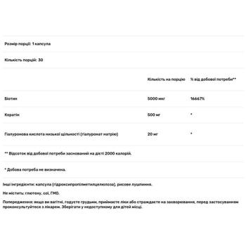 Витамины для волос, кожи и ногтей Dr. Mercola 30 капсул - купить, цены на Biotus - фото 3