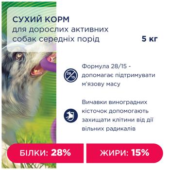 Корм сухой Club 4 Paws Premium с курицей для активных собак средних пород 5кг - купить, цены на MasterZoo - фото 2