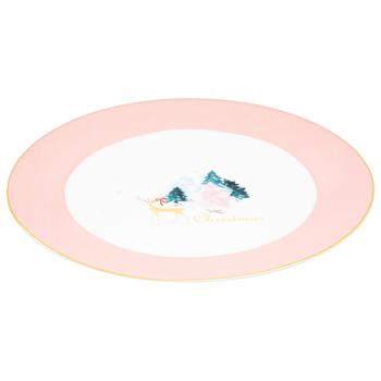 Pink Xmas Dinner Plate 27cm - buy, prices for - photo 1