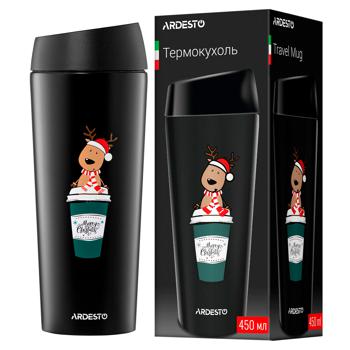 Термокухоль Ardesto Coffee Time Reindeer чорний 450мл - купити, ціни на - фото 1