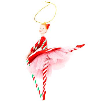 Декоративна підвісна фігурка Карамельна Балерина 15.5см колір червоний 208-310 BONADI 1 шт - купити, ціни на WINETIME - фото 1