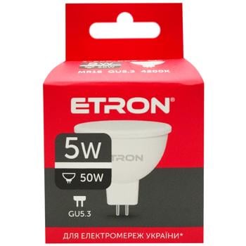 Etron LED Bulb MR16 5W GU5.3 4200K - buy, prices for Supermarket "Kharkiv" - photo 3