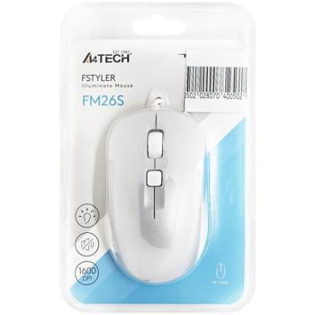 Миша A4Tech FM26S USB Icy White