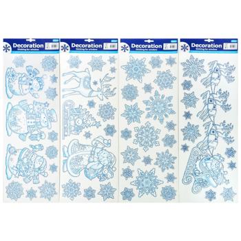 Наклейки Actuel новогодние 59,5х21см в ассортименте