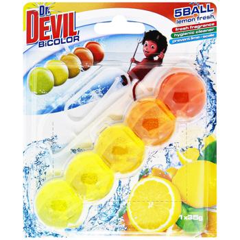 Dr.Devil WC BiColor Lemon Fresh Toilet Block 35g - buy, prices for Ideal - photo 1