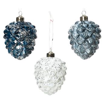 Glass Pinecone Pendant 8x10cm in assortment - buy, prices for METRO - photo 1