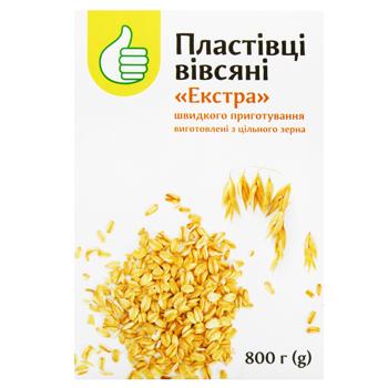 Хлопья овсяные Auchan Экстра 800г - купить, цены на Auchan - фото 2