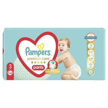 Подгузники-трусики Pampers Premium Care Pants размер 3 Midi 6-11кг 48шт - купить, цены на КОСМОС - фото 2