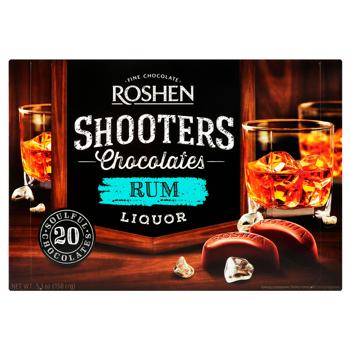 Конфеты Roshen Shooters шоколадные с ромовым ликером 150г