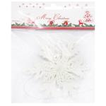 Snowflake White Christmas Tree Decoration 12cm