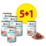 Brit Care Pate and Meat набір вологого корму для собак 5+1 шт х 400 г - лосось