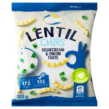 Oho Lentil Chips with Sour Cream Flavor with Onions 100g - buy, prices for MegaMarket - photo 1