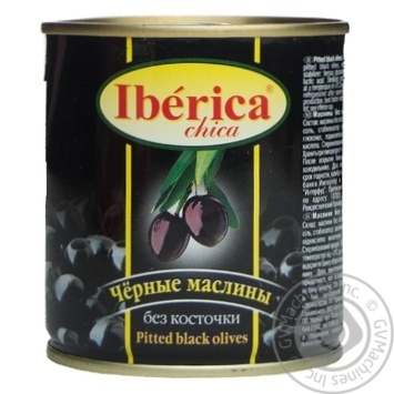 Iberica Chika Pitted Black Olives 200ml - buy, prices for MegaMarket - photo 1