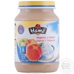 Puree Hame Peach with cottage cheese for 6+ month old babies 190g