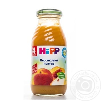 Drink enriched with vitamin C HiPP peach for 4+ months babies glass bottle 200ml Hungary