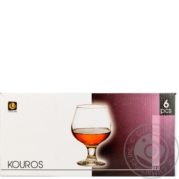 Uniglass Kouros Set of Cognac Glasses 245ml 6pcs - buy, prices for EKO Market - photo 1