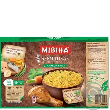 Mivina Noodles with chicken flavour non-spicy 60g - buy, prices for MegaMarket - photo 2
