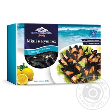 Skandinavika Seafood Frozen Mussles 450g - buy, prices for MegaMarket - photo 1