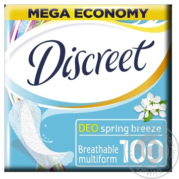 Ежедневные гигиенические прокладки Discreet Deo Spring Breeze 100шт купить, цены на МегаМаркет - фото 2