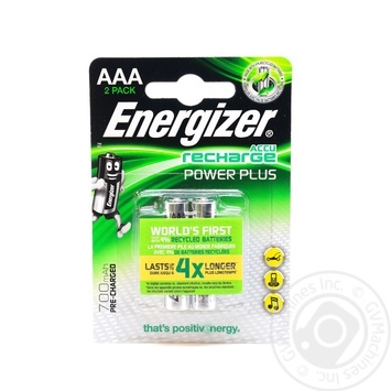 Аккумулятор Energizer Rech Power Plus AAA FSB 700mAh 2шт - купить, цены на NOVUS - фото 1