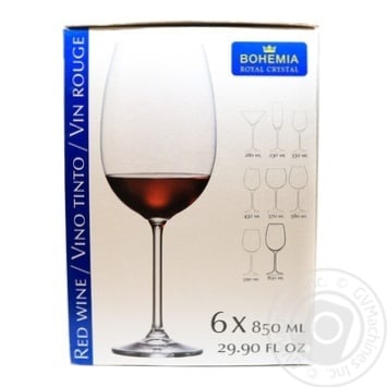 Bohemia Natalia Maxima Wine Glass 6pcs*0.85l - buy, prices for NOVUS - photo 2