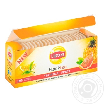 Чай Lipton Tropical Fruit черный с ароматом ананаса, манго и апельсина в пакетиках 25*1,8г купить, цены на МегаМаркет - фото 4