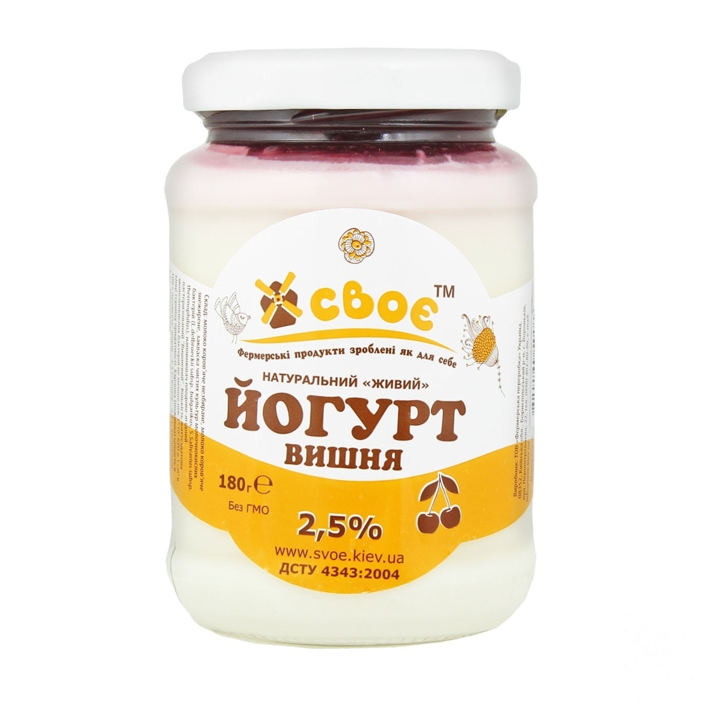 

Йогурт Своє Вишня 2,5% 180г