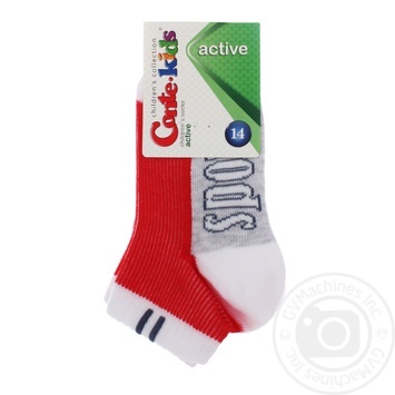 Шкарпетки Conte-kids Active дитячі біло-червоні 14р - купити, ціни на - фото 1