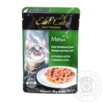 Edel Cat Cat food turkey-duck  in sauce 100g - buy, prices for MegaMarket - photo 1