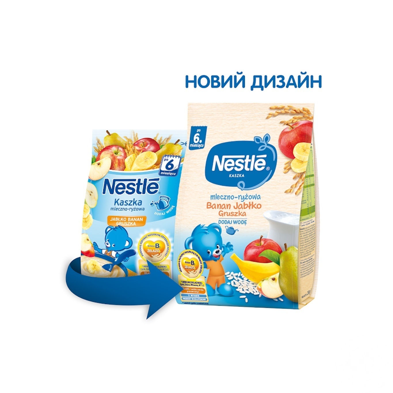 

Молочная рисовая каша Nestle с бананом яблоком и грушей 230г