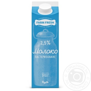 Молоко РадиМо Farm Fresh пастеризованное 2,5% 910г - купить, цены на Auchan - фото 1