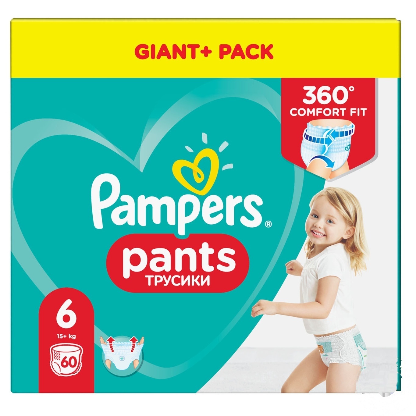 

Подгузники-трусики Pampers Pants Размер 6 15+ кг 60шт