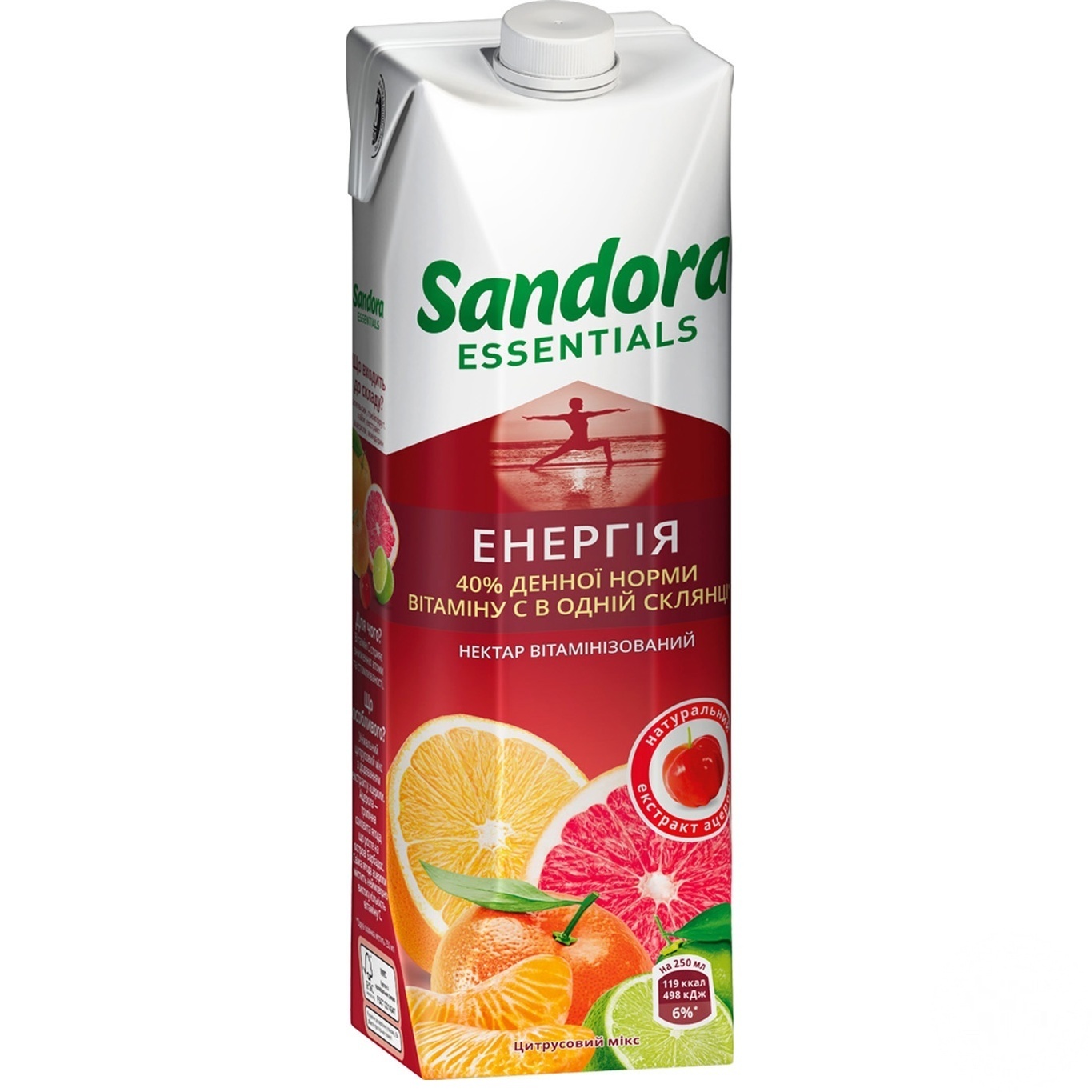 

Нектар Sandora Essentials Энергия цитрусовый микс с екстрактом ацеролы 0,95л