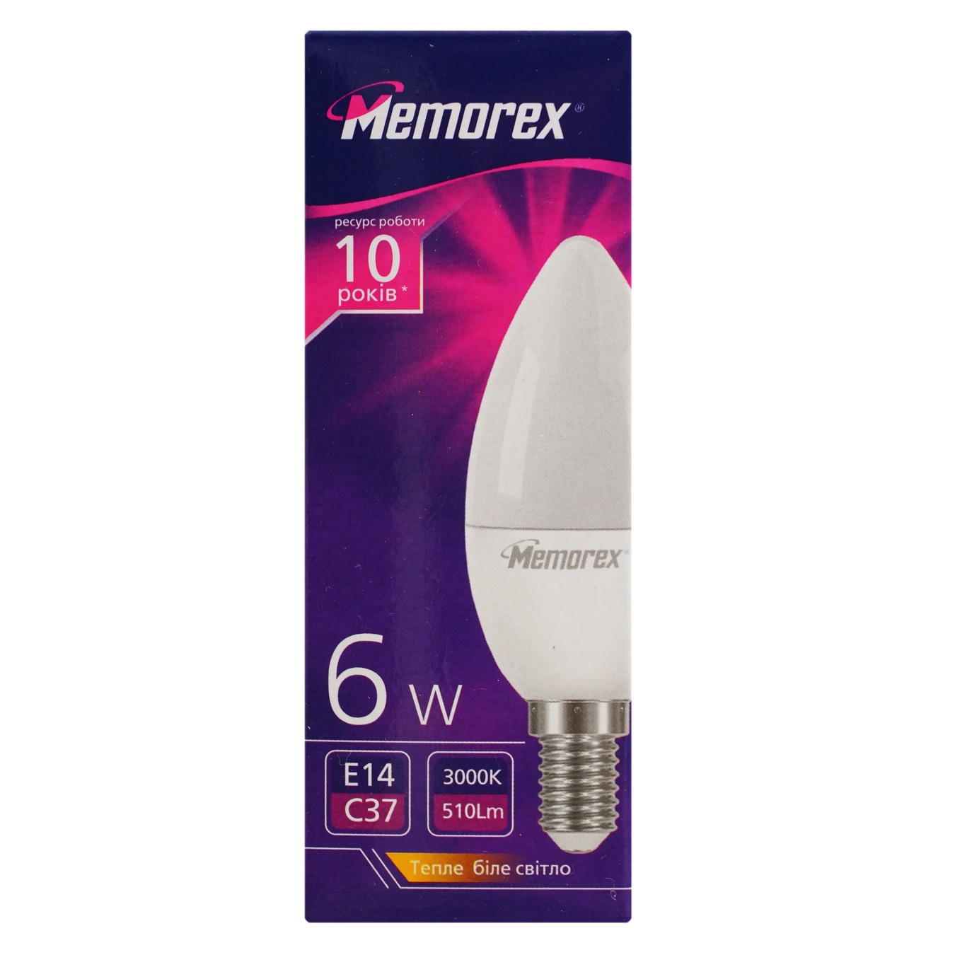 

Лампа Memorex светодиодная C37 6W E14 3000K