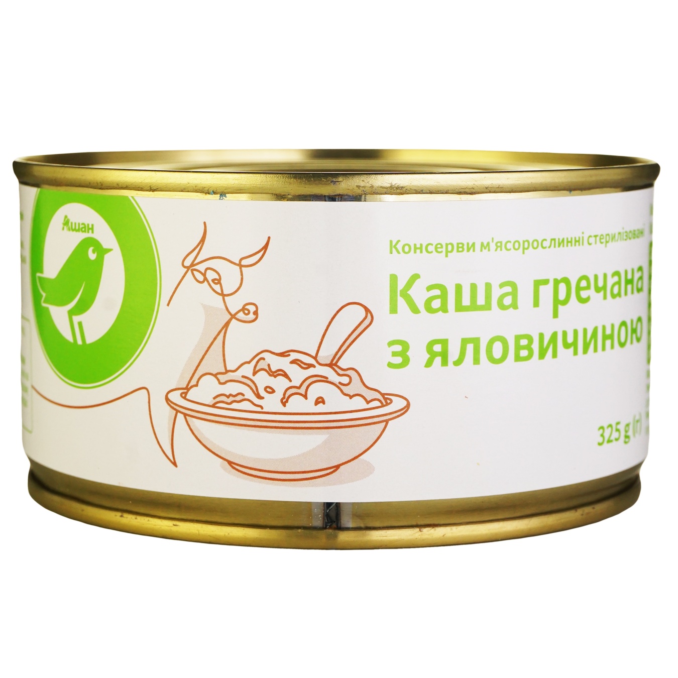 

Каша Ашан гречневая с говядиной 325г
