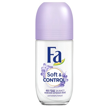Дезодорант-антиперспирант роликовый Fa Soft&Control Нежный аромат лилии 50мл - купить, цены на NOVUS - фото 1