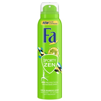 Fa Sporty Zen Antiperspirant spray aroma of lime and bamboo 150ml - buy, prices for MegaMarket - photo 1