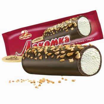 Мороженое Ласунка Лакомка в сливочной глазури с арахисом 100г - купить, цены на Чудо Маркет - фото 1