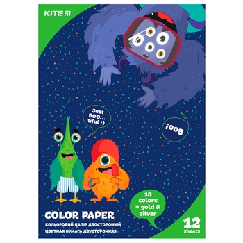 Kite Jolliers Color Paper A4 12pcs 12 colors - buy, prices for ULTRAMARKET - photo 1