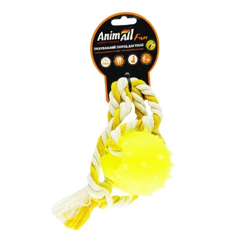 AnimAll Fun Toy Training Projectile with Rope Yellow 8cm - buy, prices for Auchan - photo 2