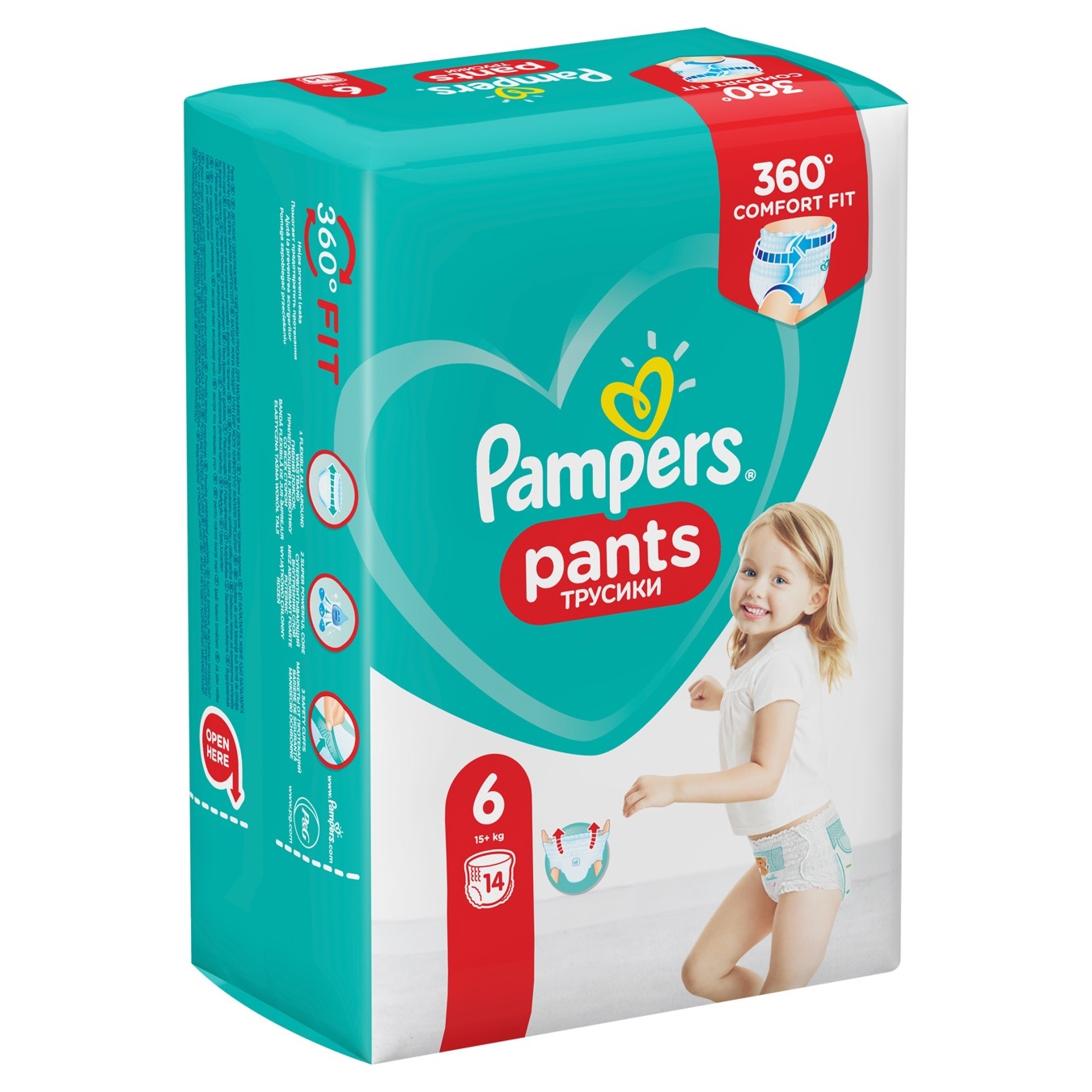 

Подгузники-трусики Pampers Pants размер 6 Extra Large 15+кг 14шт