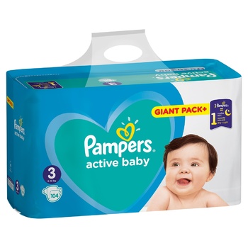 Підгузки Pampers Active Baby розмір 3 6-10кг 104шт - купити, ціни на - фото 10