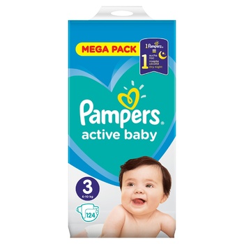 Pampers Active Baby Diapers Size 3 6-10kg 124pcs - buy, prices for - photo 14