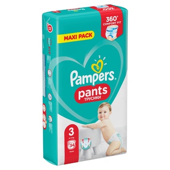 Подгузники-трусики Pampers Pants размер 3 Midi 6-11кг 54шт Подгузники-трусики Pampers Pants размер 3 Midi 6-11кг 54шт - купить, цены на - фото 7