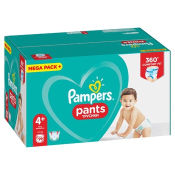 Підгузки-трусики Pampers Pants розмір 4+ Maxi 9-15кг 99шт - купити, ціни на - фото 12