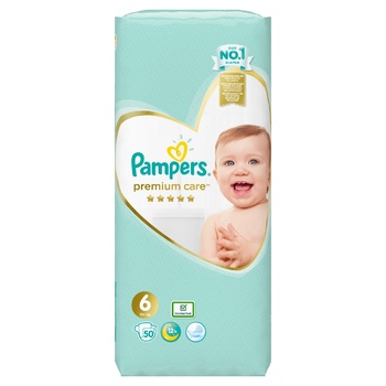 Підгузки Pampers Premium Care розмір 6 Extra Large 13+кг 50шт - купити, ціни на - фото 3